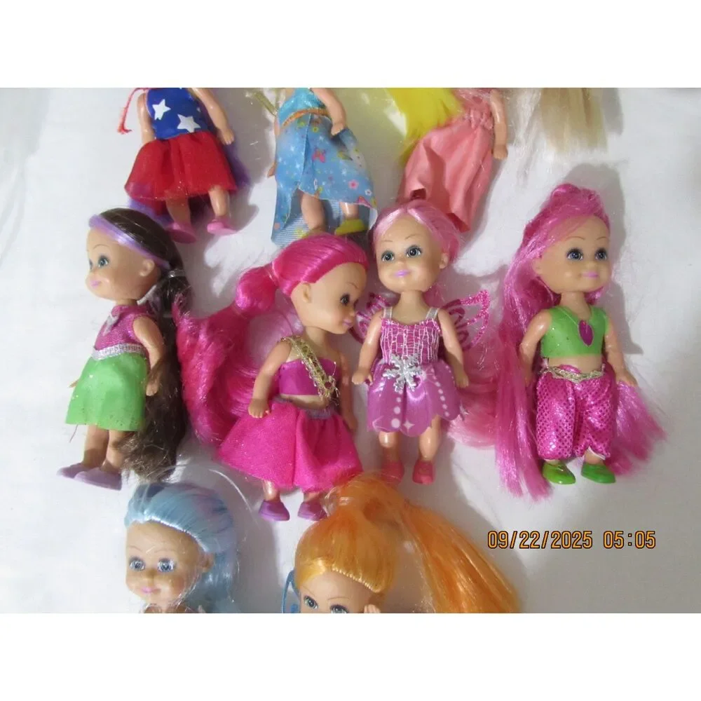 Lot of 9 Sparkle Girlz dolls little friends funville toys girls fairy jeanie ...